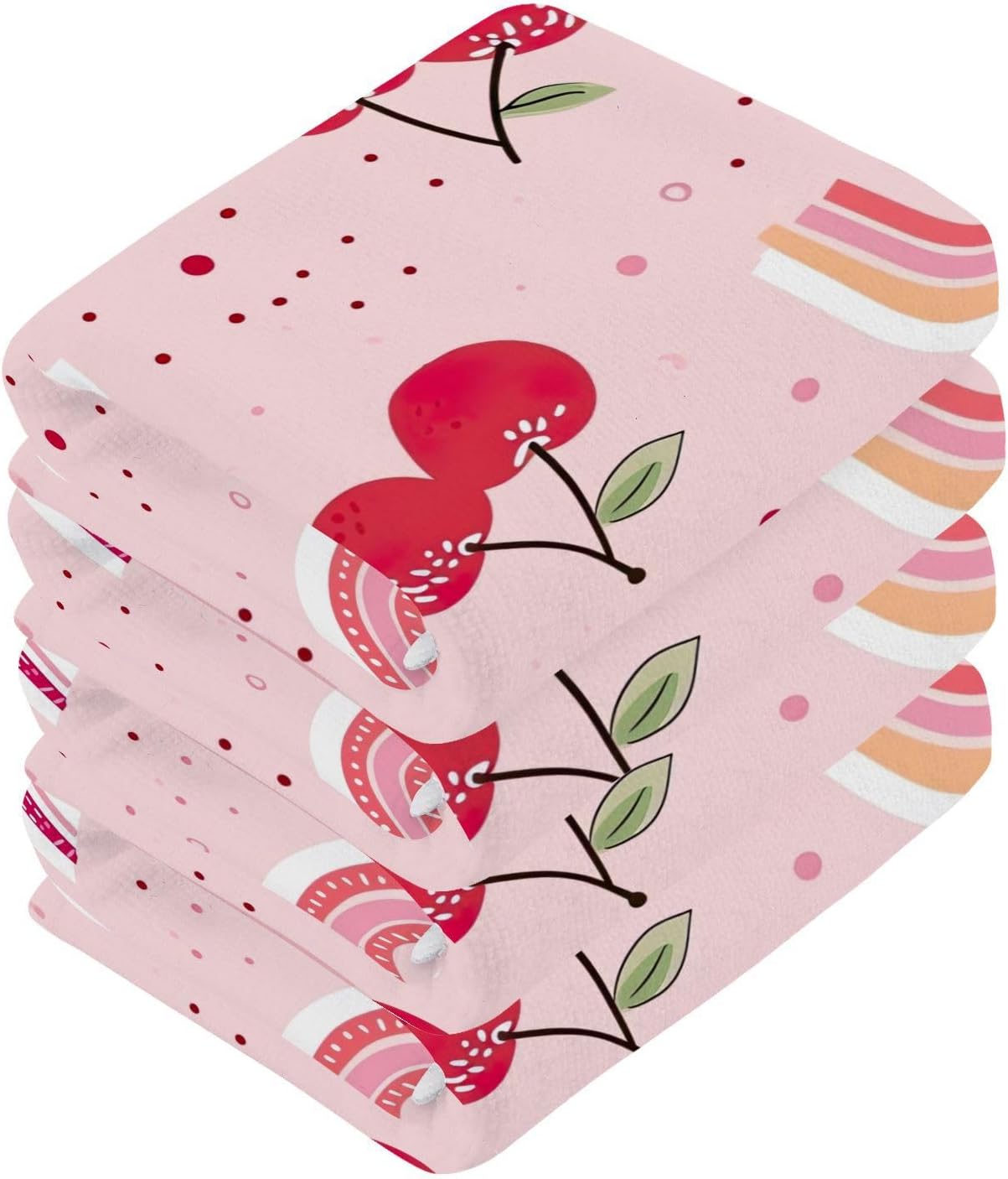 Cherry Rainbow Washcloth 2-Pack 12x12 High-Quality Cotton