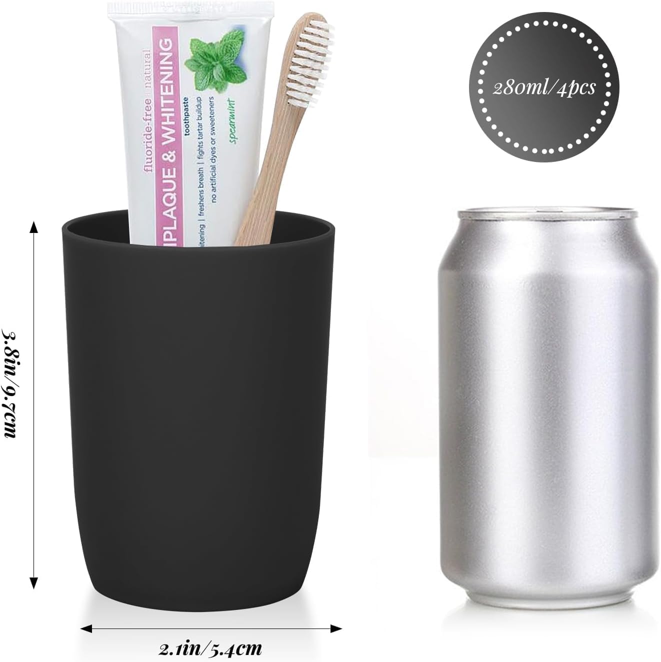 AstraLoom 4-Piece Unbreakable Bathroom Tumblers Toothbrush Organizer