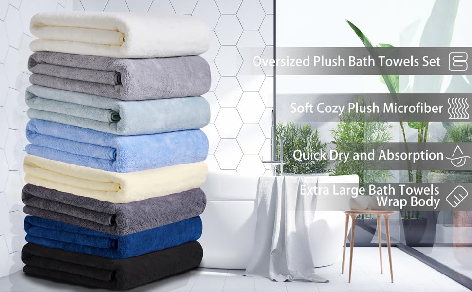SOFT STURDY OVERSIZE BATH TOWEL SET