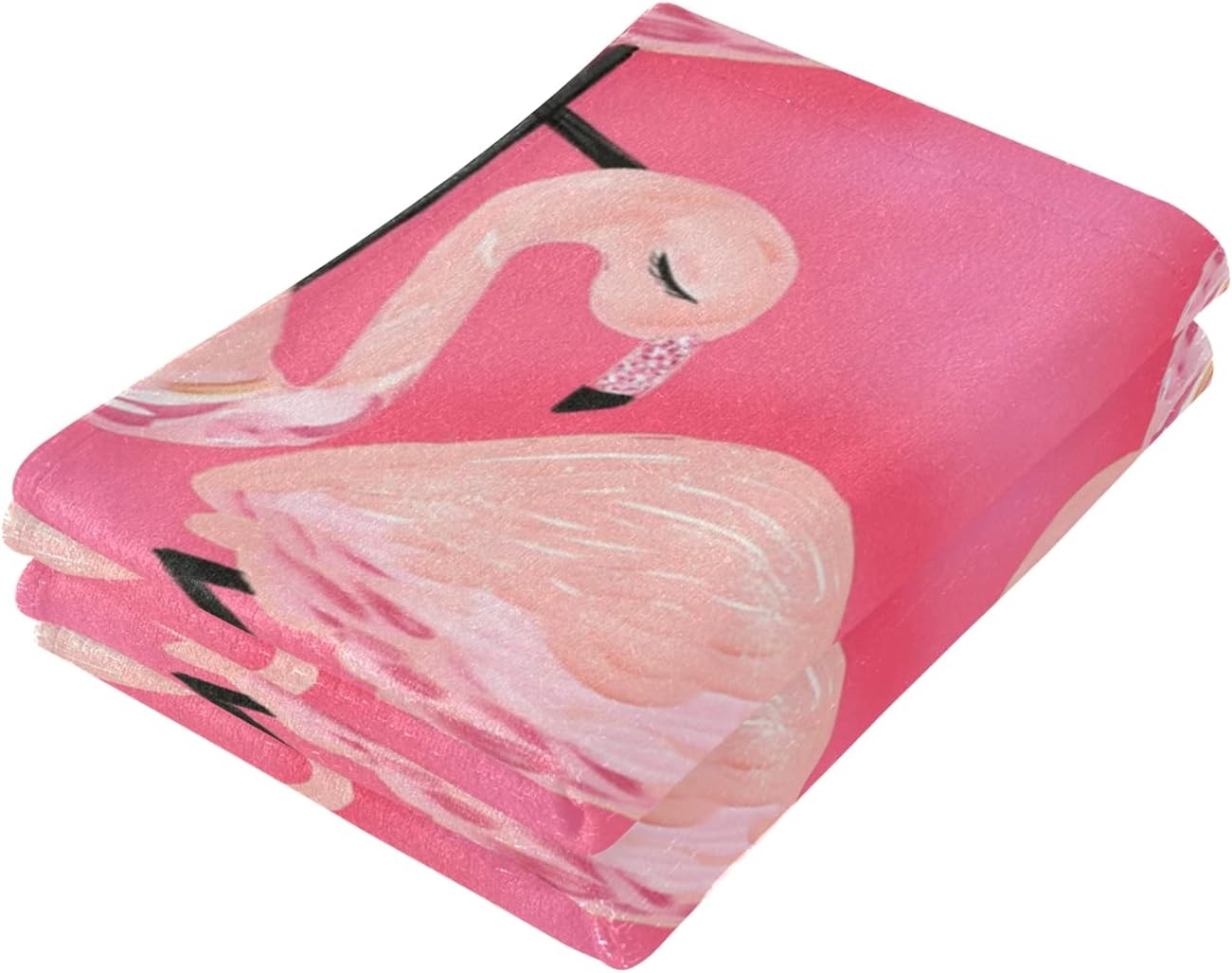Two-Piece Pink Flamingo Hand Towels for Bathroom More