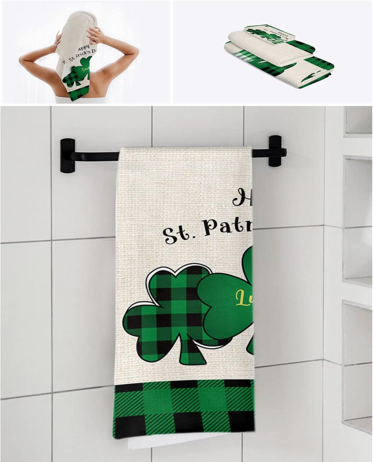 Stylish bath towel set for St Patricks Day