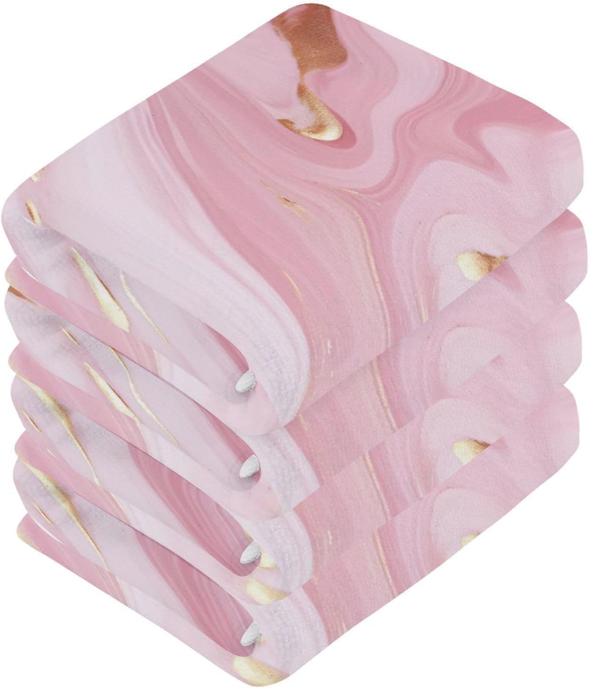 Marble Washcloth Set 2-Piece Soft Absorbent 12x12 Inch