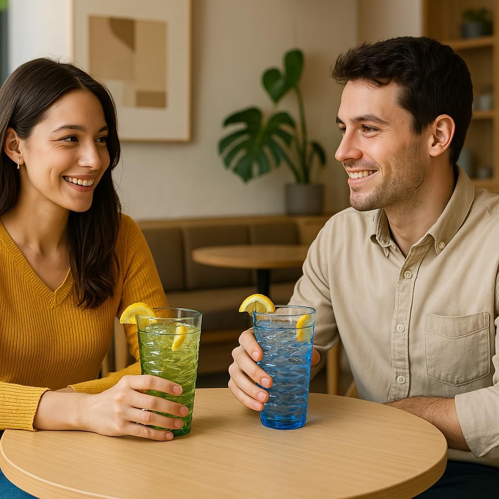 ZAINCA 14-Ounce Acrylic Tumblers Set of 6 Green