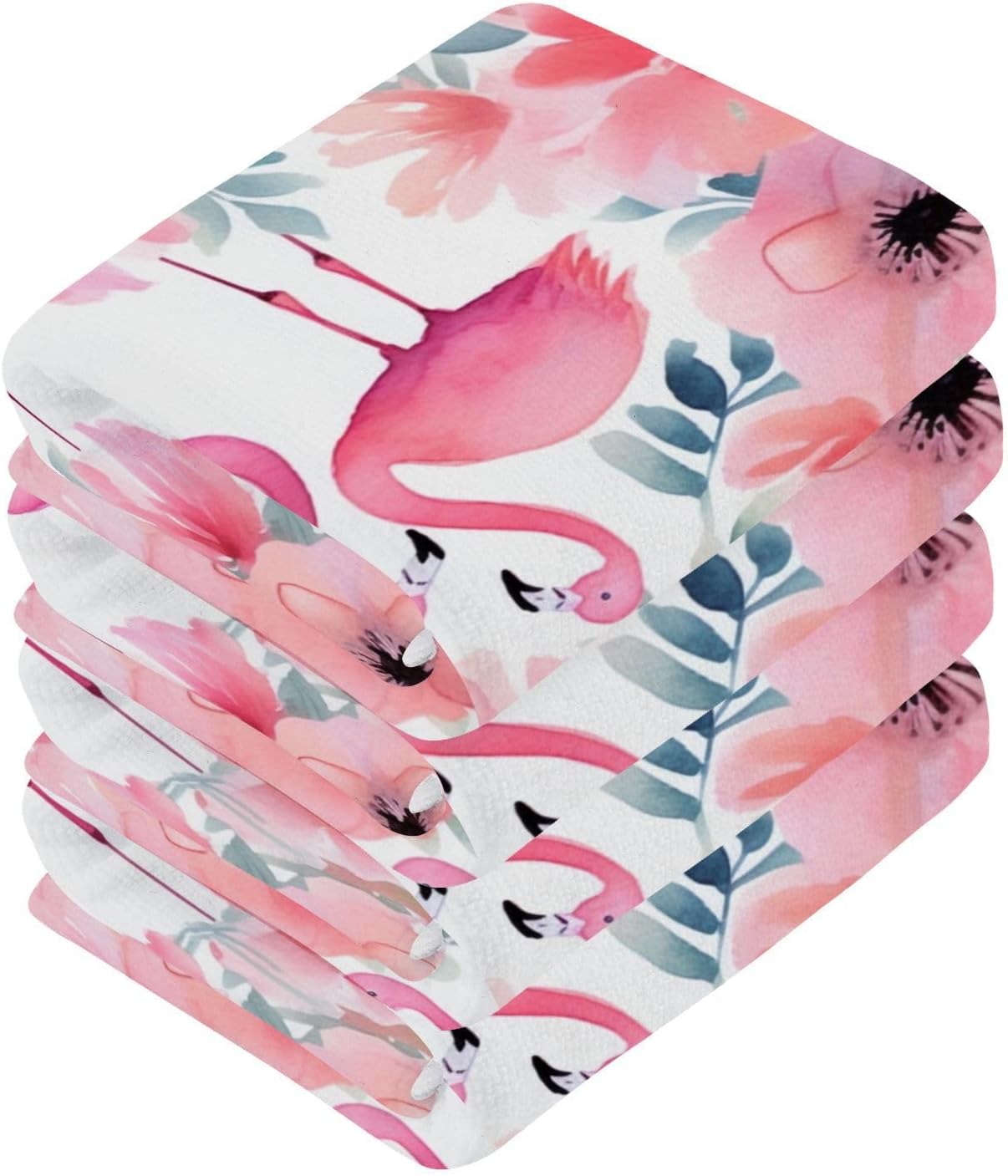 YETTASBIN Flamingo Washcloths 2 Pack Soft Cotton Baby Face Towels