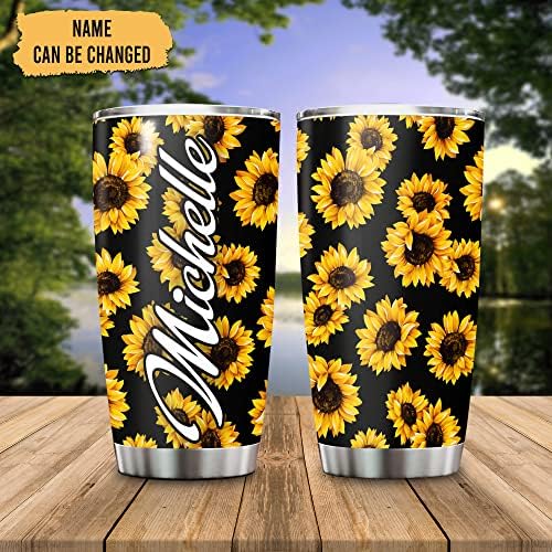 Personalized Sunflower Stainless Steel Tumbler