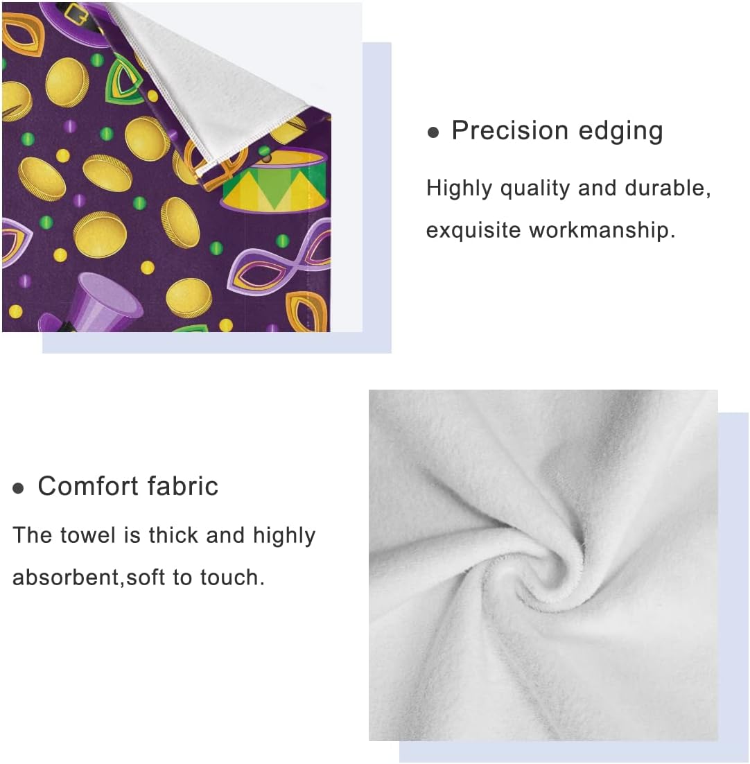 Mardi Gras Coins Bath Towels Set of 3 Extra Large Pure Cotton