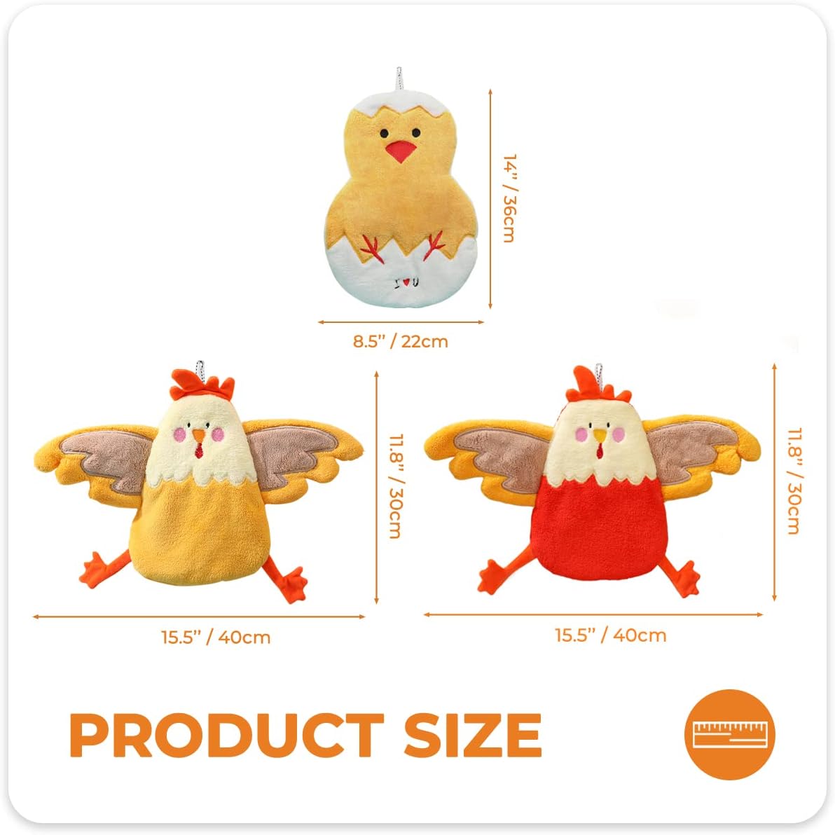 3-Pack Cute Hand Bath Towels