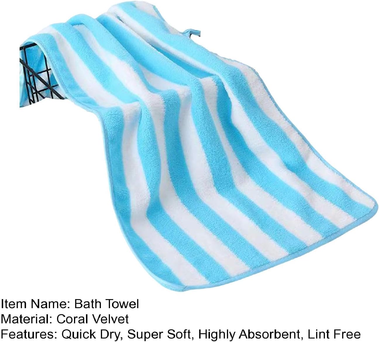 75cm x 35cm Coral Fleece Bath Towel