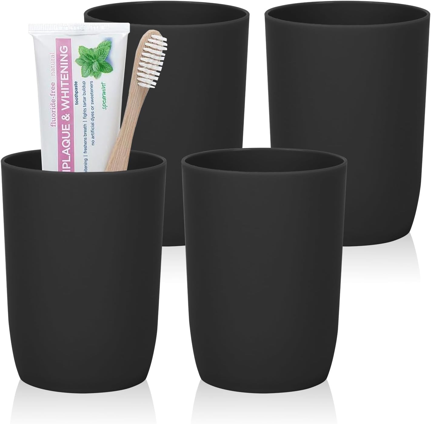 AstraLoom 4-Piece Unbreakable Bathroom Tumblers Toothbrush Organizer
