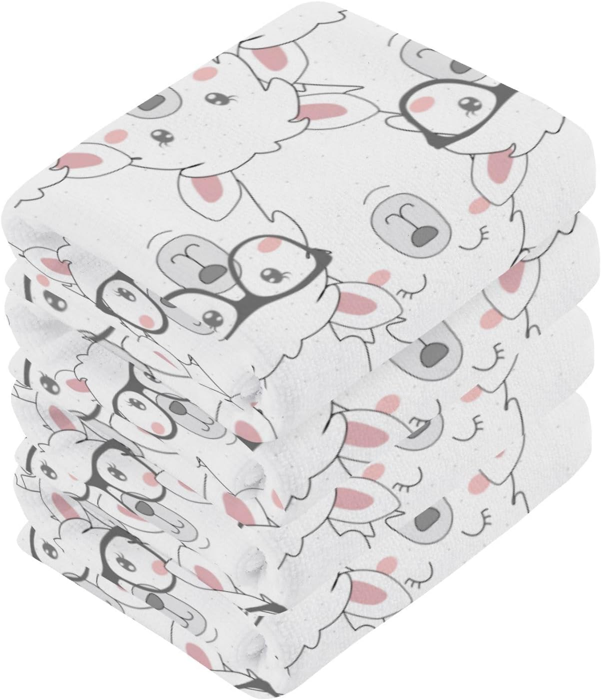 Cute Llama Washcloths 2 Pack Soft Absorbent Towels