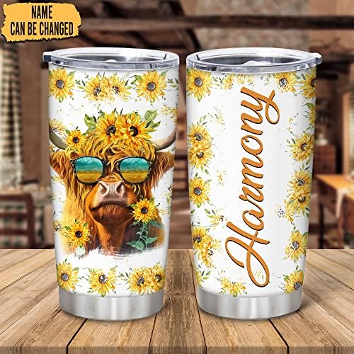 Hyturtle Customized Name Tumbler 20oz With Lid for Women
