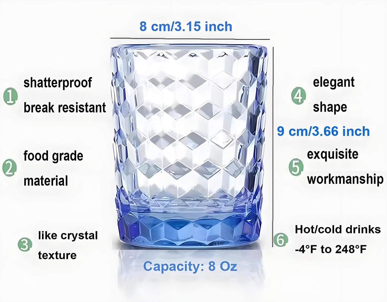 6-Piece Unbreakable BPA-Free Tritan Drinking Glasses