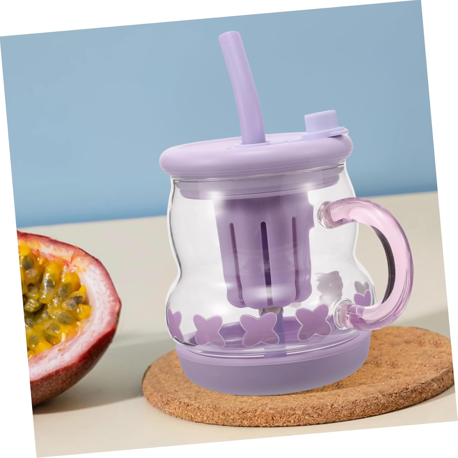 Stylish Glass Tumbler with Handle for Tea Coffee