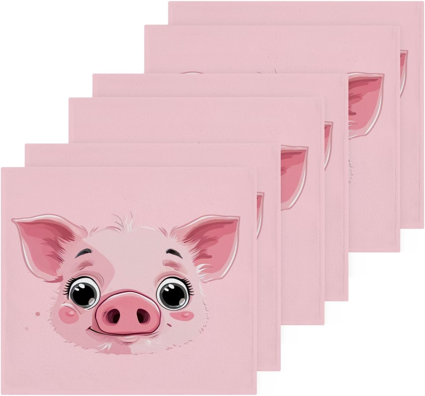 YETTASBINPink Pig Washcloth Set Soft Absorbent Cotton Face Towels