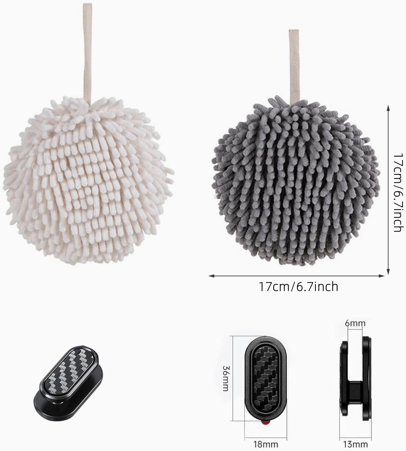 BCIBhucy Fluff Ball Hand Towels