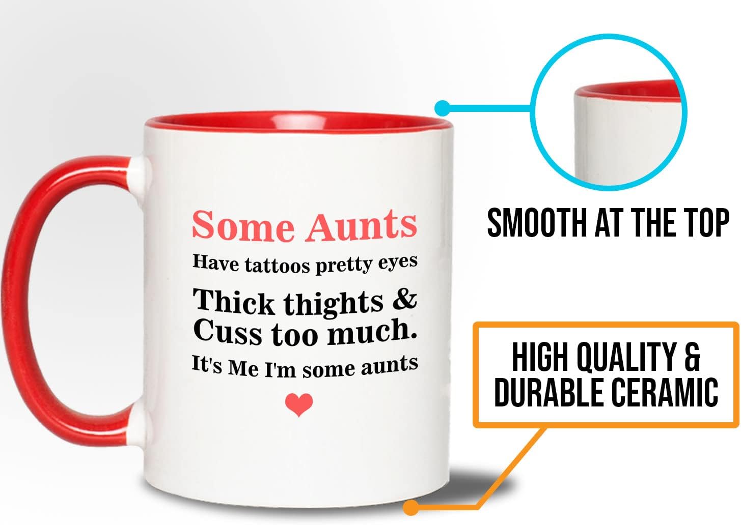 Funny Aunt 2Tone Red Novelty 11oz Mug
