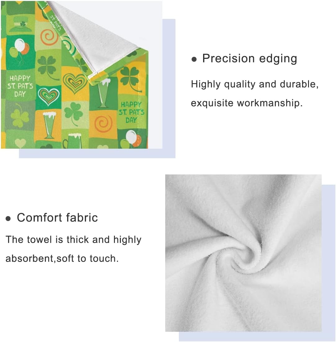 St Patricks Day Shamrock Bath Towels Set