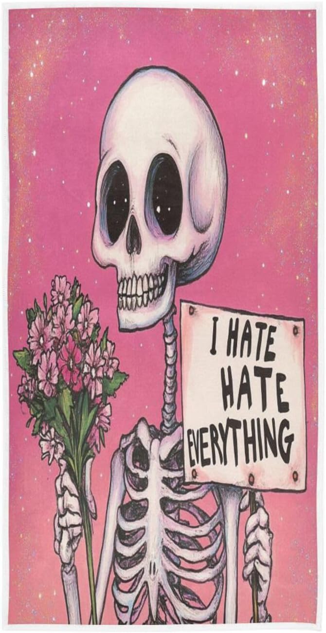YJMYDDZ Cartoon Skull Hand Towels 30X15