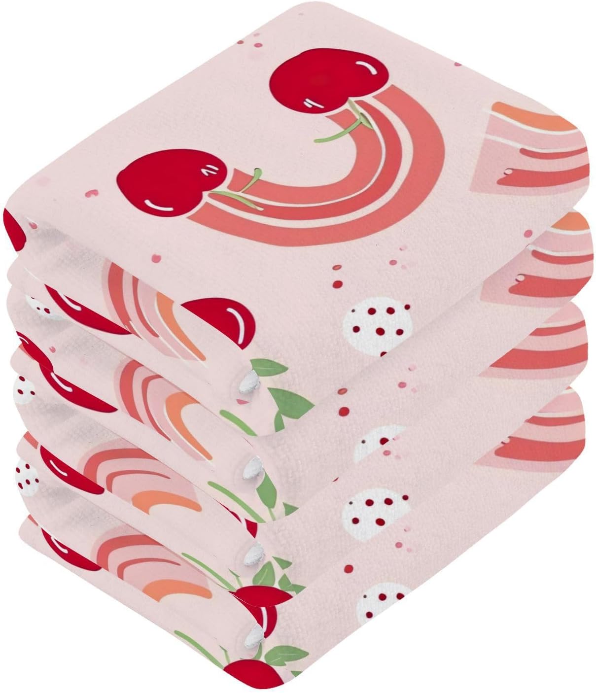 Cherry Rainbow Washcloths 2 Pack Soft Absorbent Bath Towels