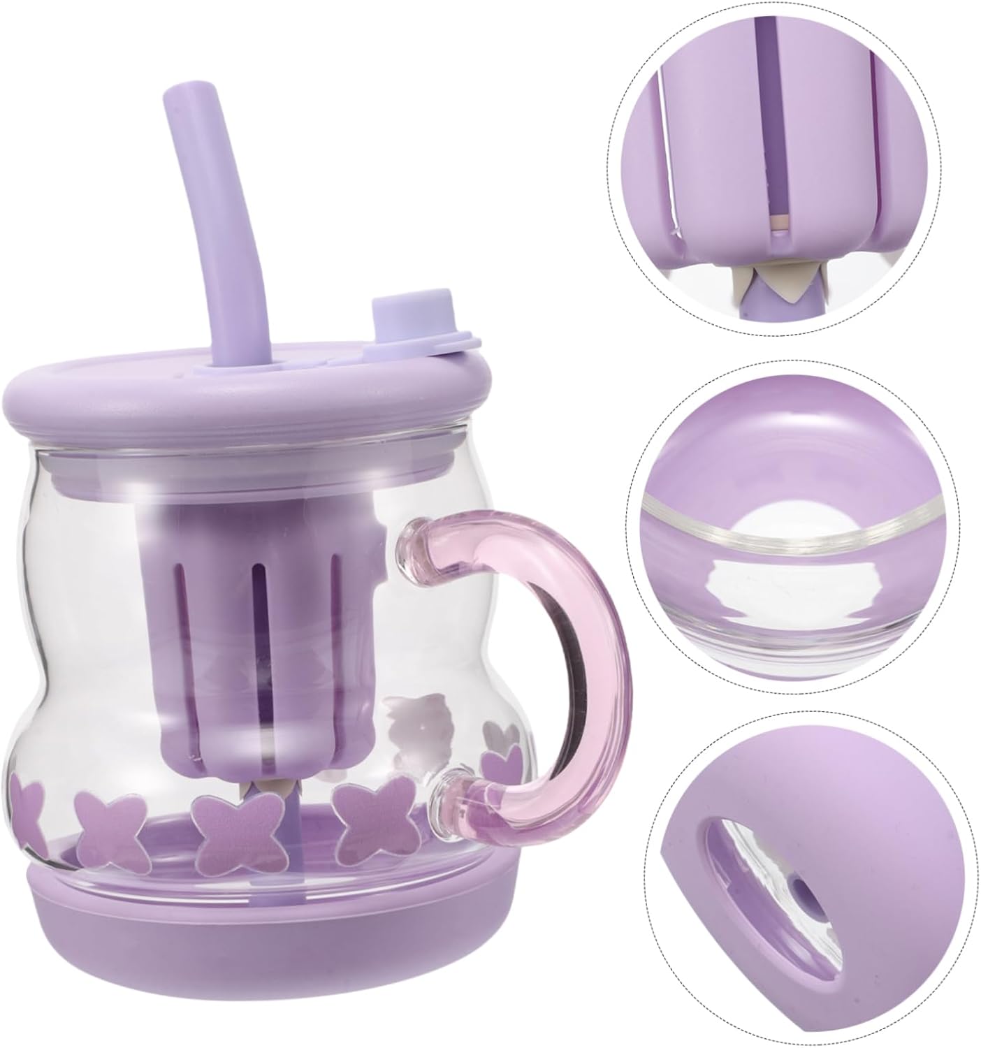 Stylish Glass Tumbler with Handle for Tea Coffee