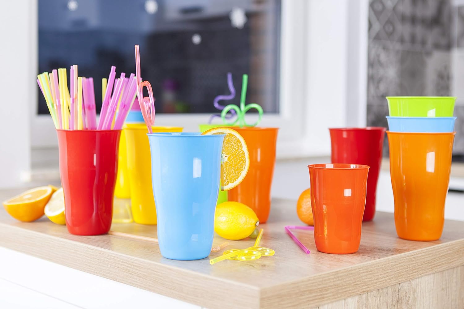 Mintra Reusable Plastic Cups - BPA-Free Many Colors