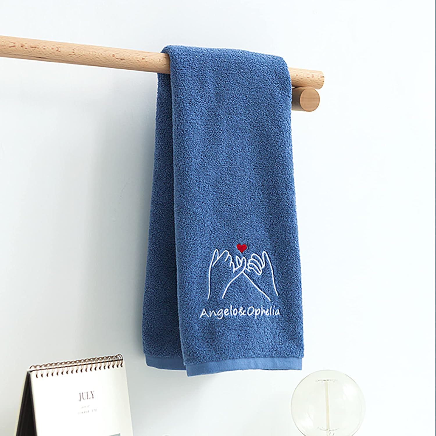 Personalized Couples Name Monogrammed Cotton Towel