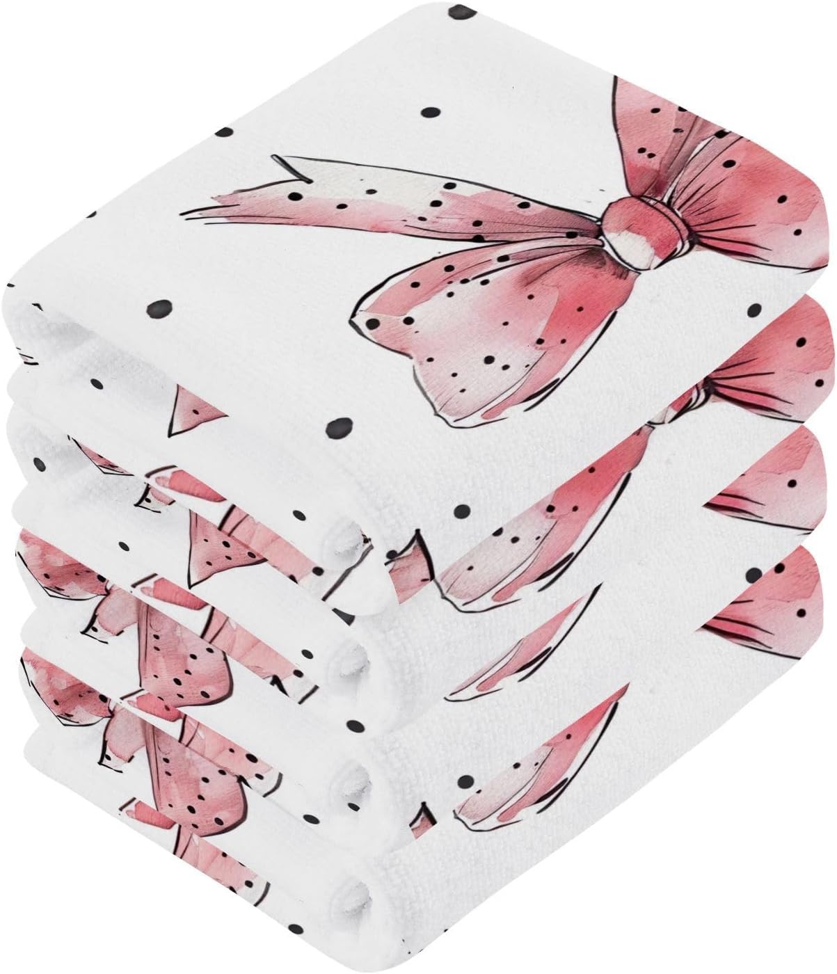 Perfectly Soft and Absorbent Pink Bow Washcloths
