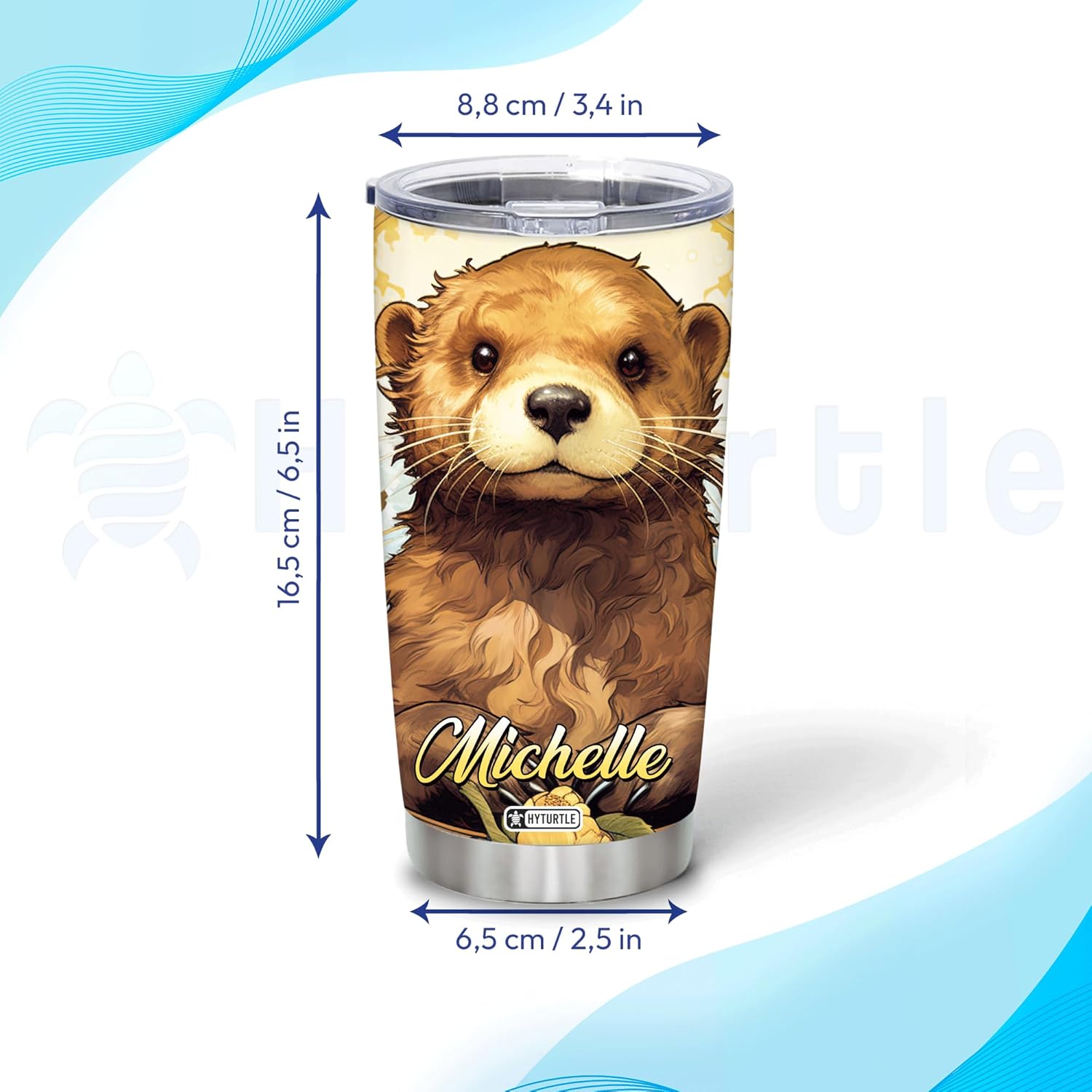 Hyturtle Otter-Themed Personalized Stainless Steel Tumbler 20oz