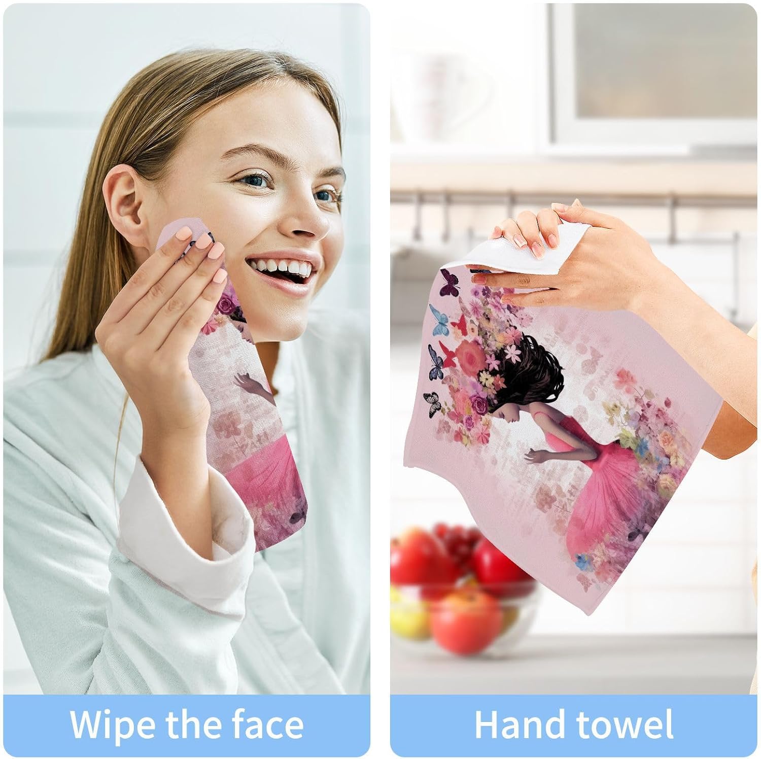 Yettasbin Soft Reusable Wash Cloths for Faces Hands 2-Pack