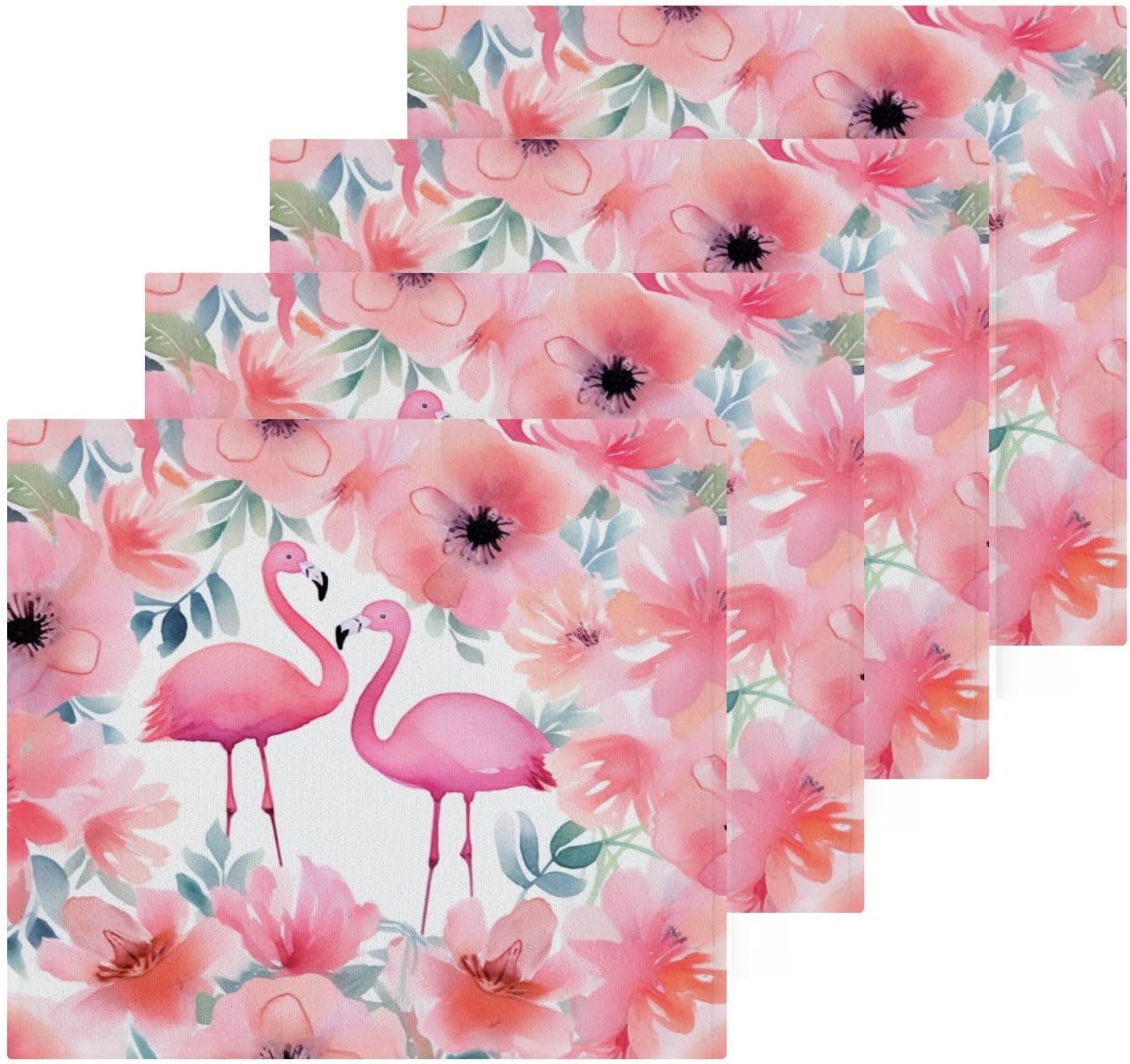YETTASBIN Flamingo Washcloths 2 Pack Soft Cotton Baby Face Towels