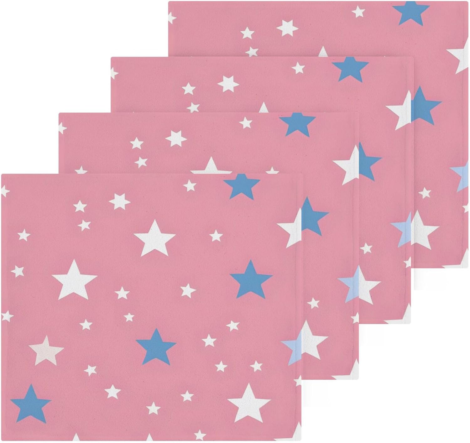 Xigua Blue Stars Washcloths Set of 2 12x12 Inch
