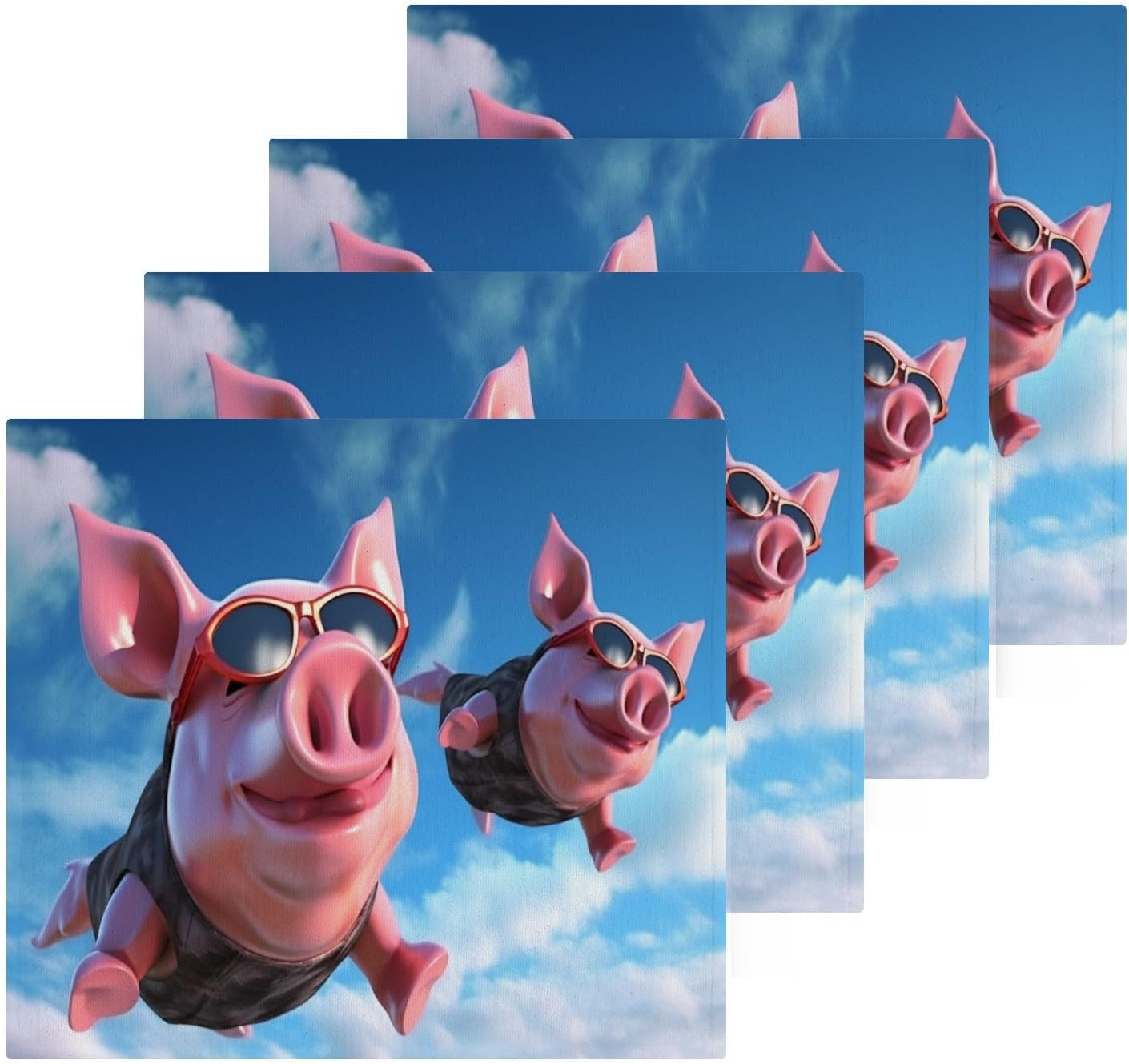 Flying Pig Washcloth Set Soft Absorbent Reusable Towels