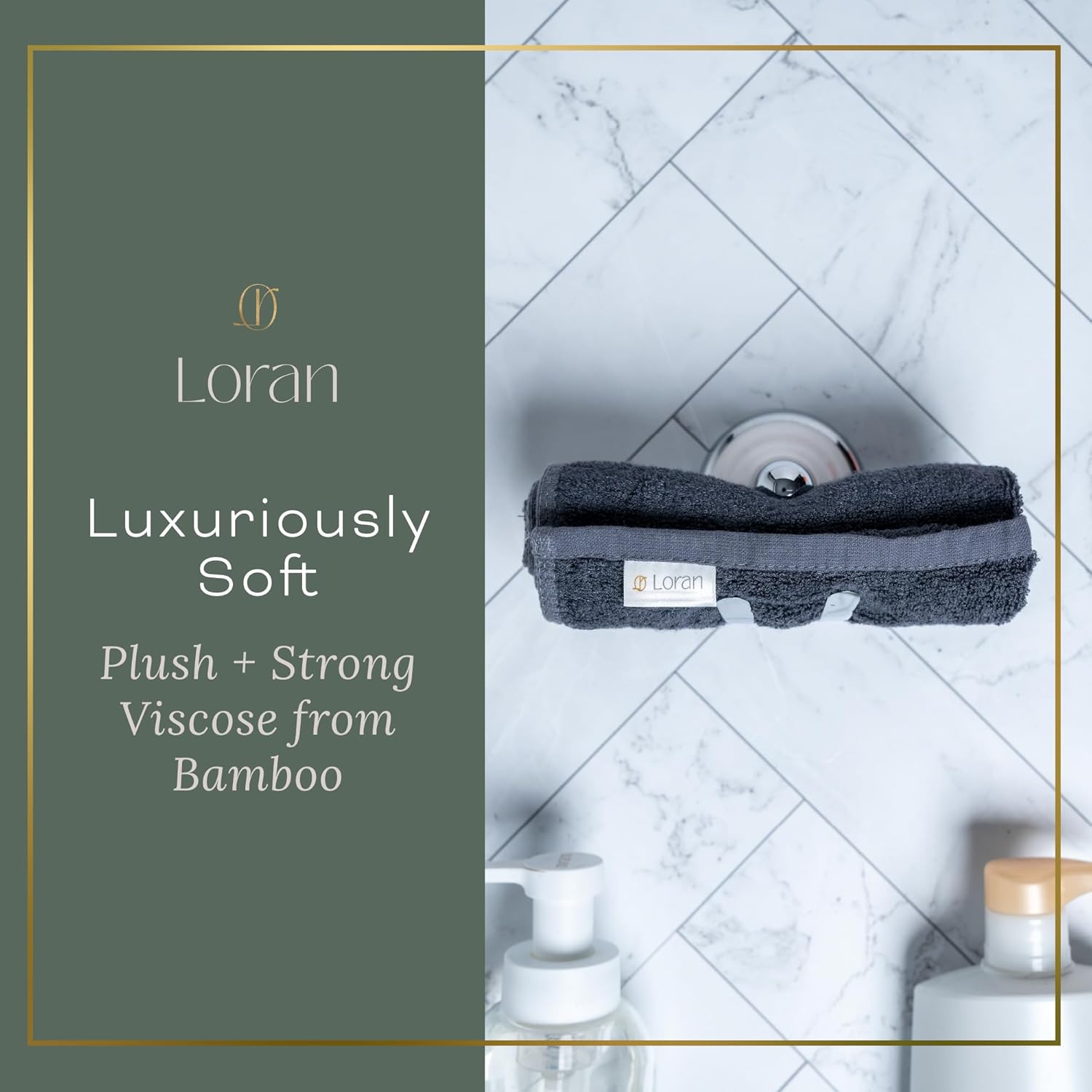 Loran Charcoal Grey Washcloths
