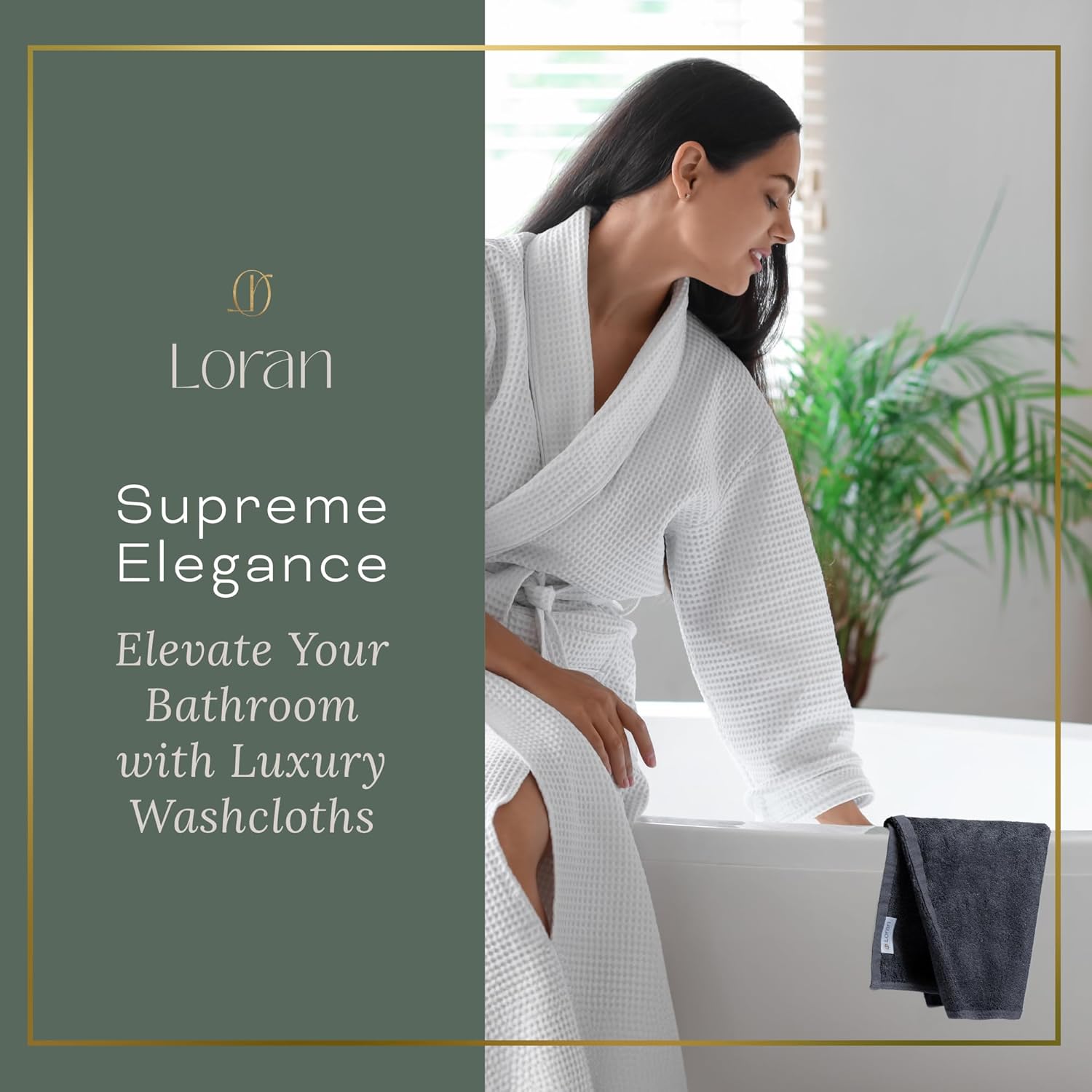 Loran Charcoal Grey Washcloths