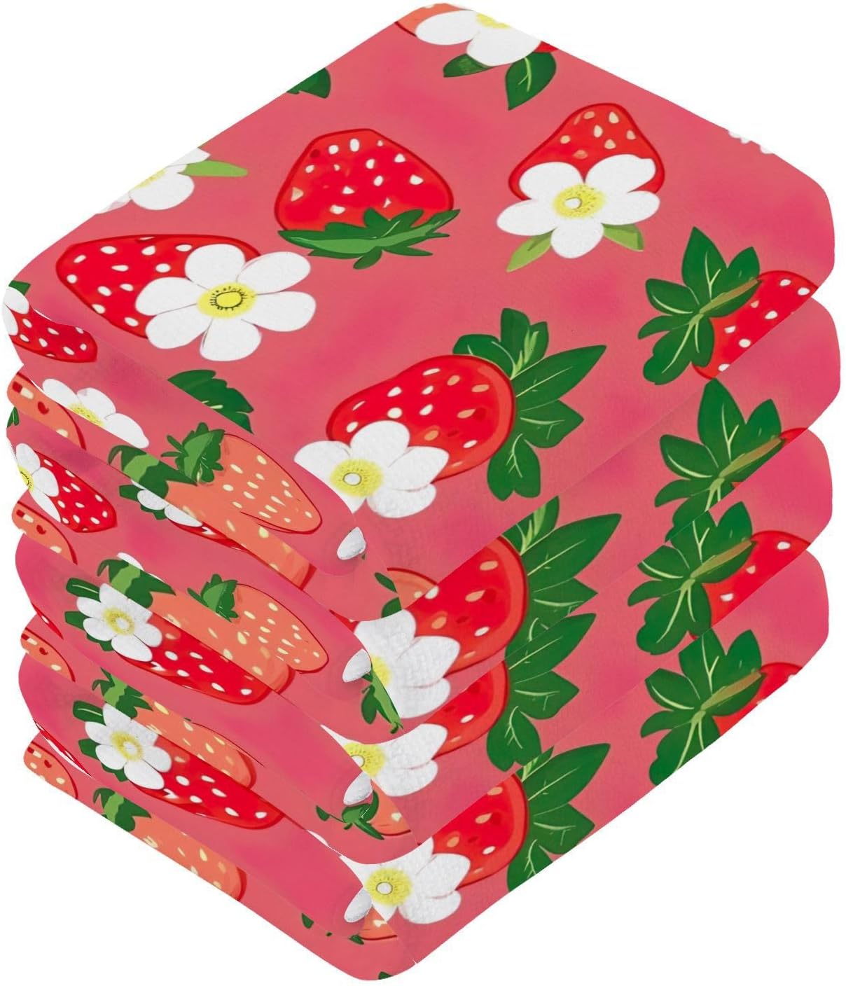 YETTASBIN Strawberry Washcloths 2 Pack