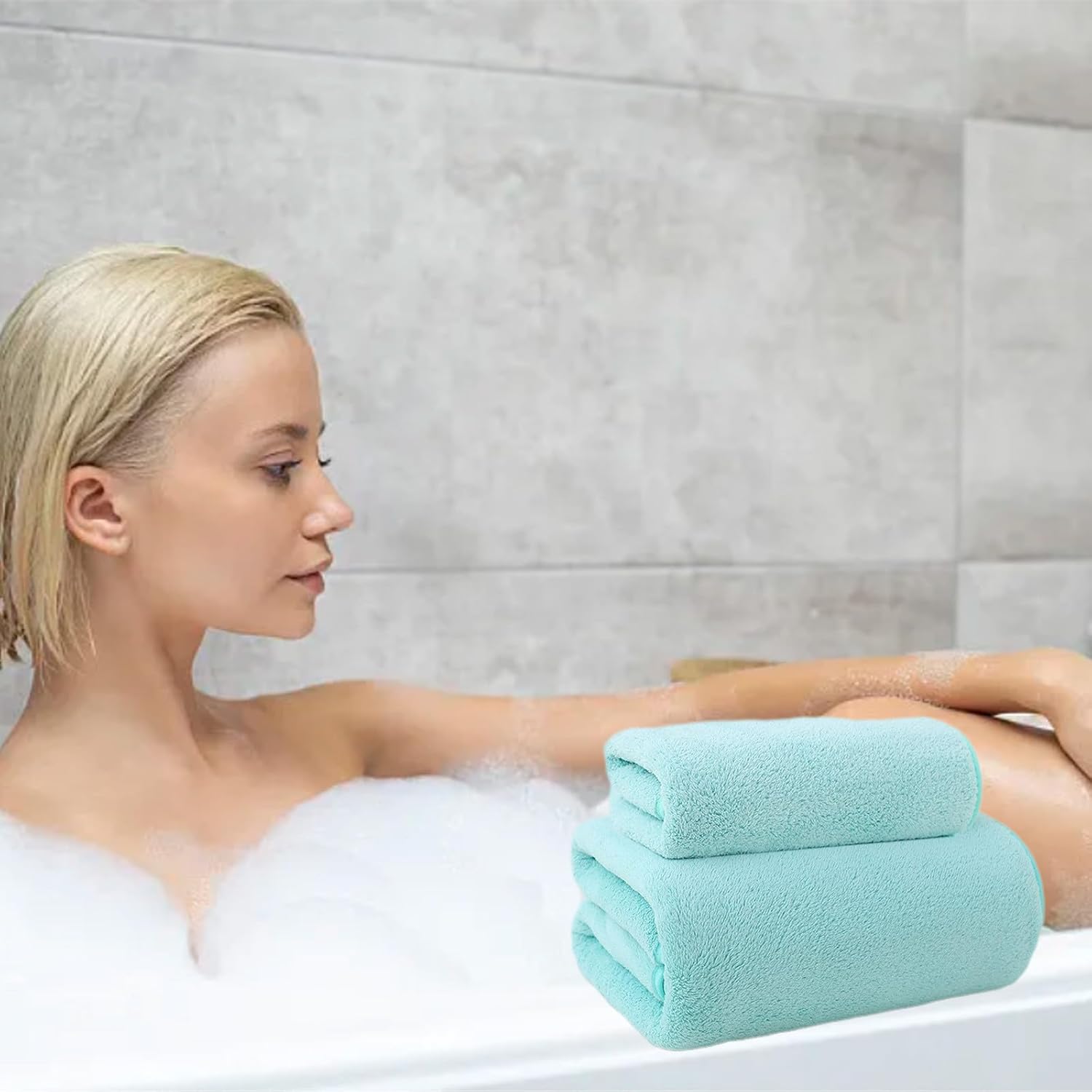 2-Piece bath towel set Easy-to-clean quick-dry soft and durable