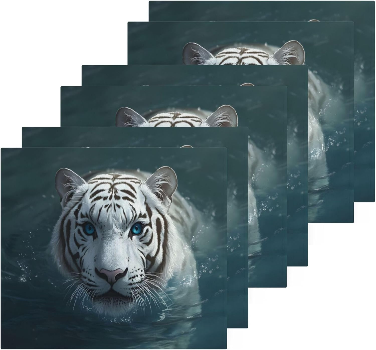 Kigai Ultra Soft White Tiger Washcloth Set