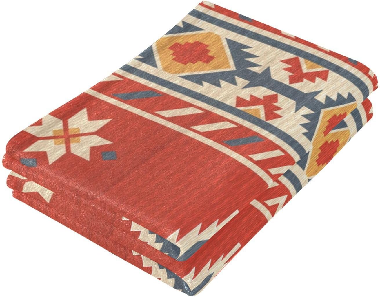 Unique Geometric Red Bath Towels
