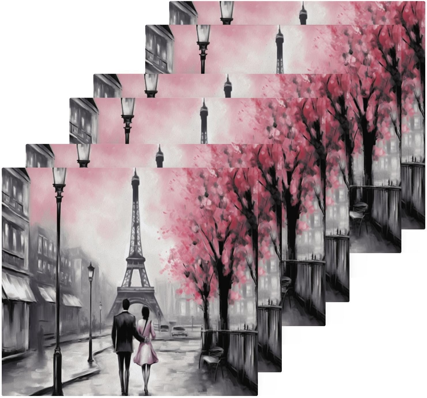 Eiffel Tower Washcloths Soft Reusable Face Towels for Home Travel