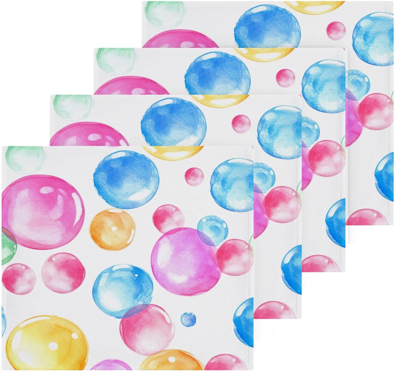 Xigua Watercolor Colorful Bubbles Washcloth Set 10