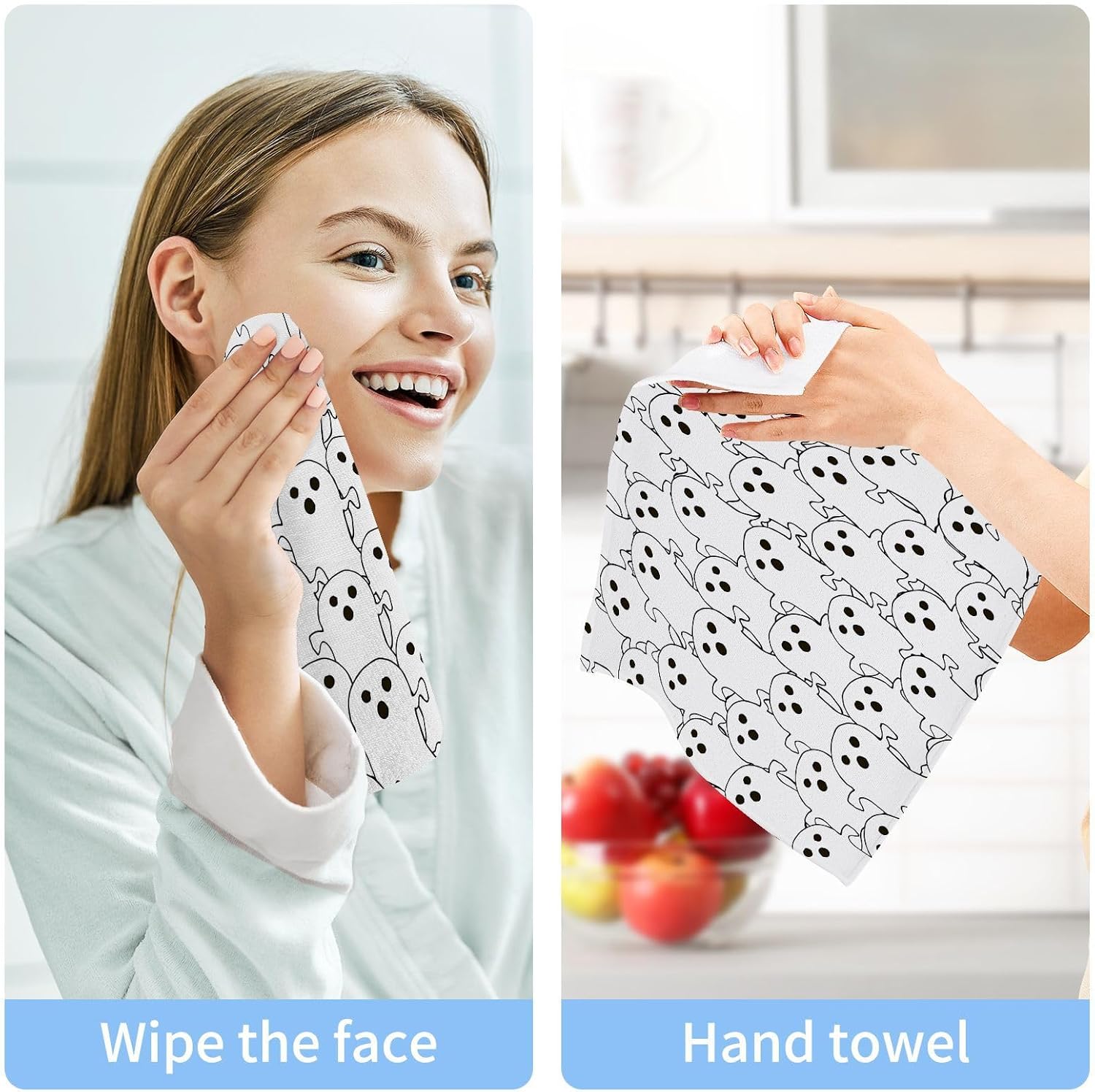 Halloween Ghost Washcloths 2 Pack