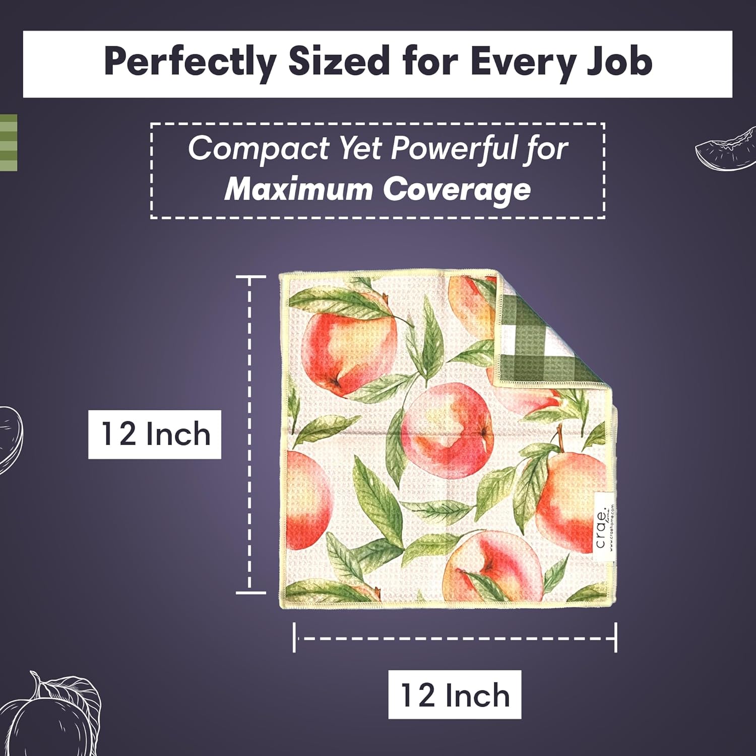 Microfiber Reversible Washcloths for Kitchen Peaches Cream
