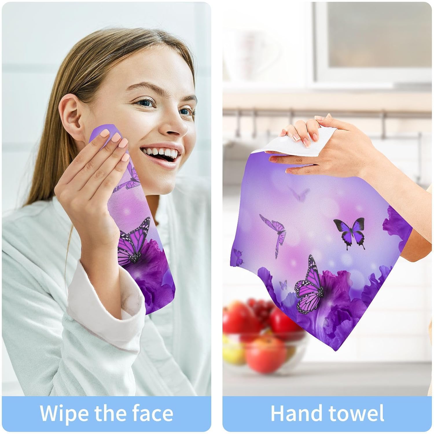 Durable Soft 12x12 Washcloth Set Perfect for BATH KITCHEN GYM SPA
