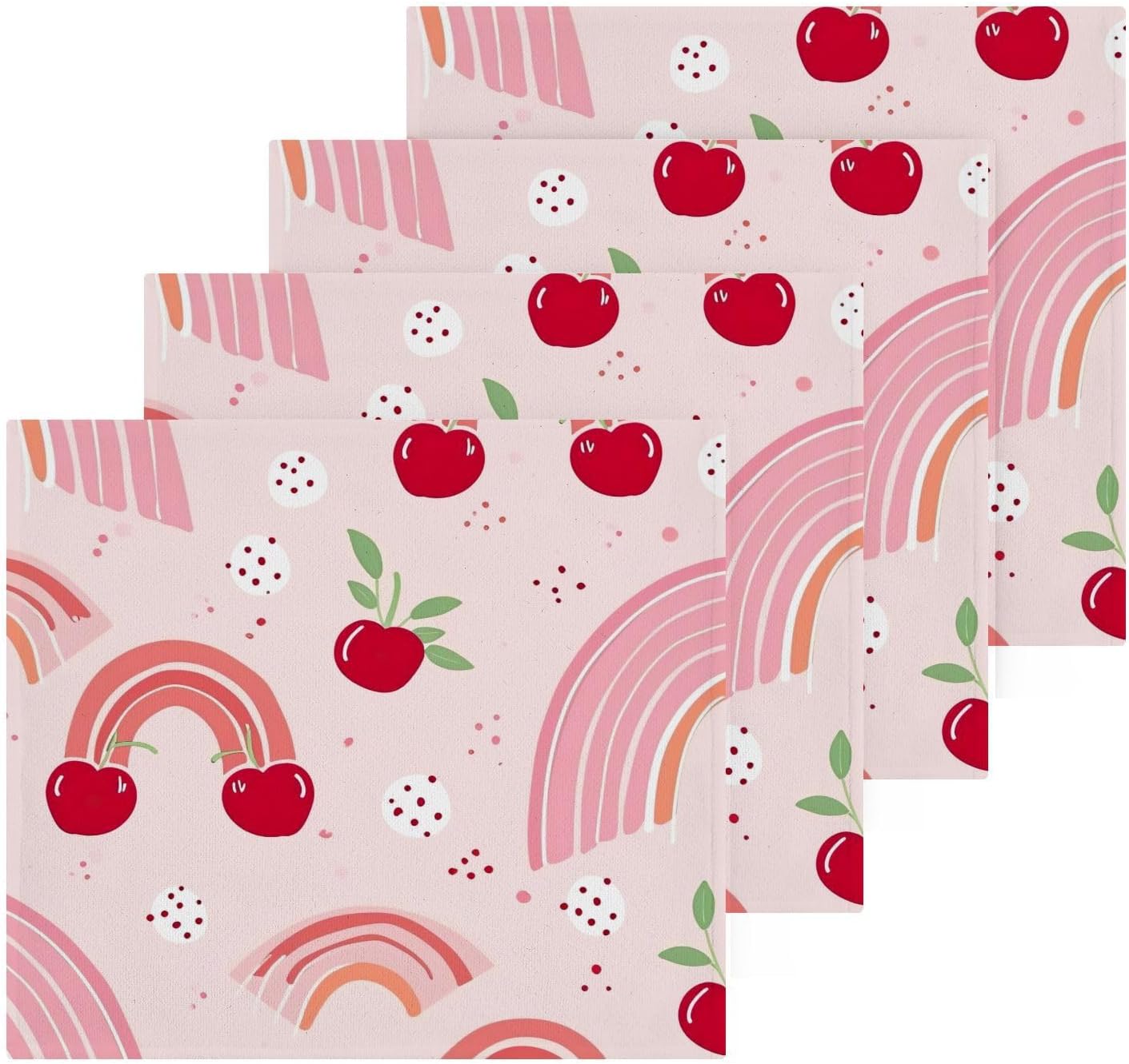Cherry Rainbow Washcloths 2 Pack Soft Absorbent Bath Towels