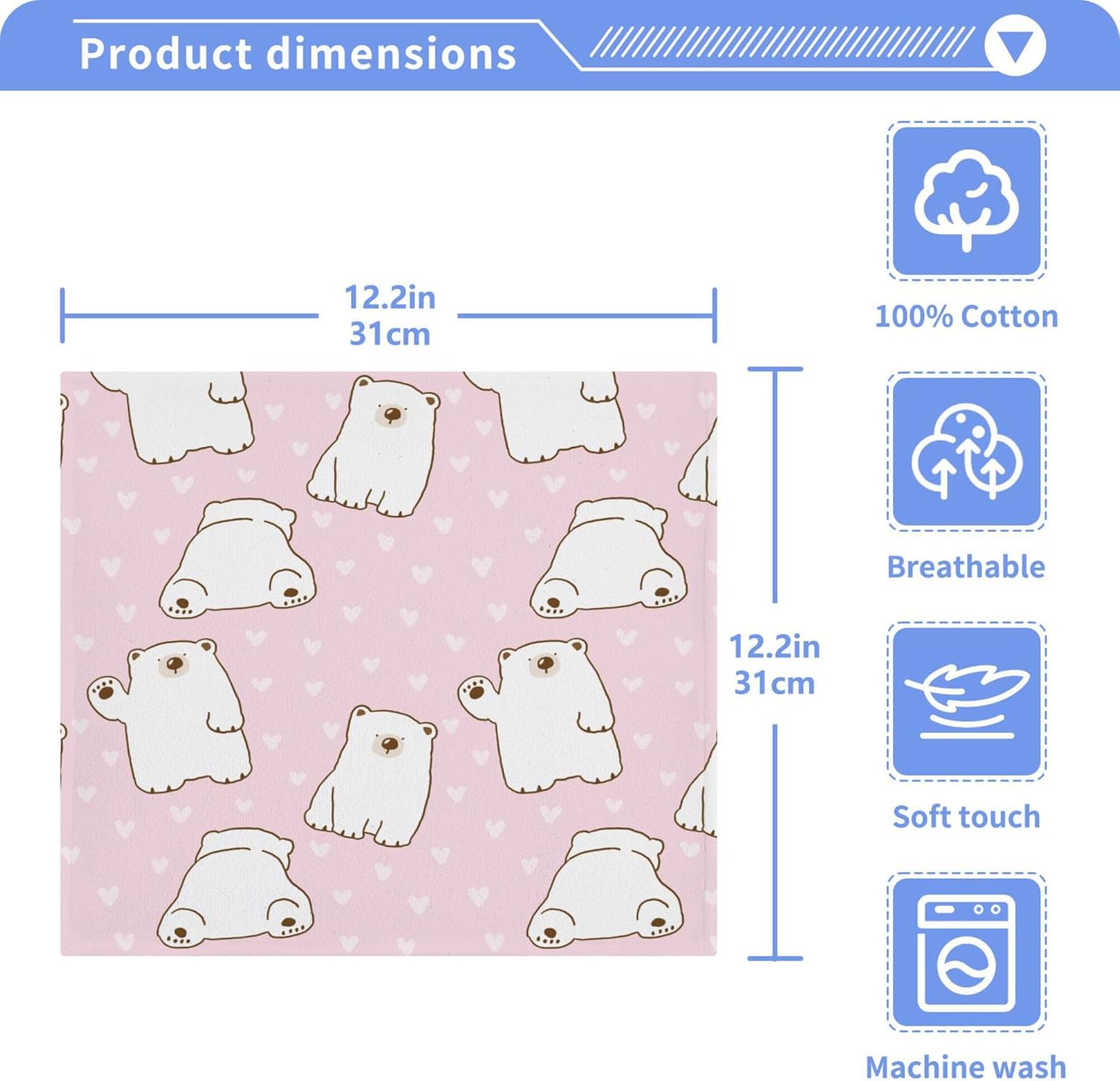 Perfect Multi-Purpose Cartoon Bear Washcloths Face Hand Body Multi-Pack