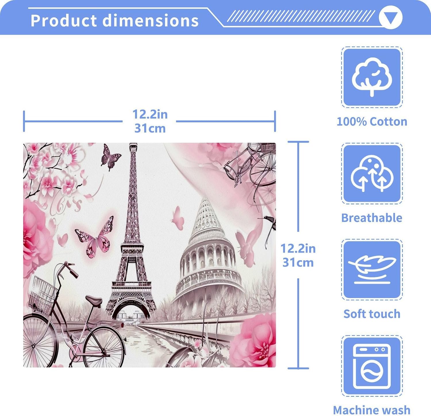 YETTASBIN Eiffel Tower Washcloths 2 Pack