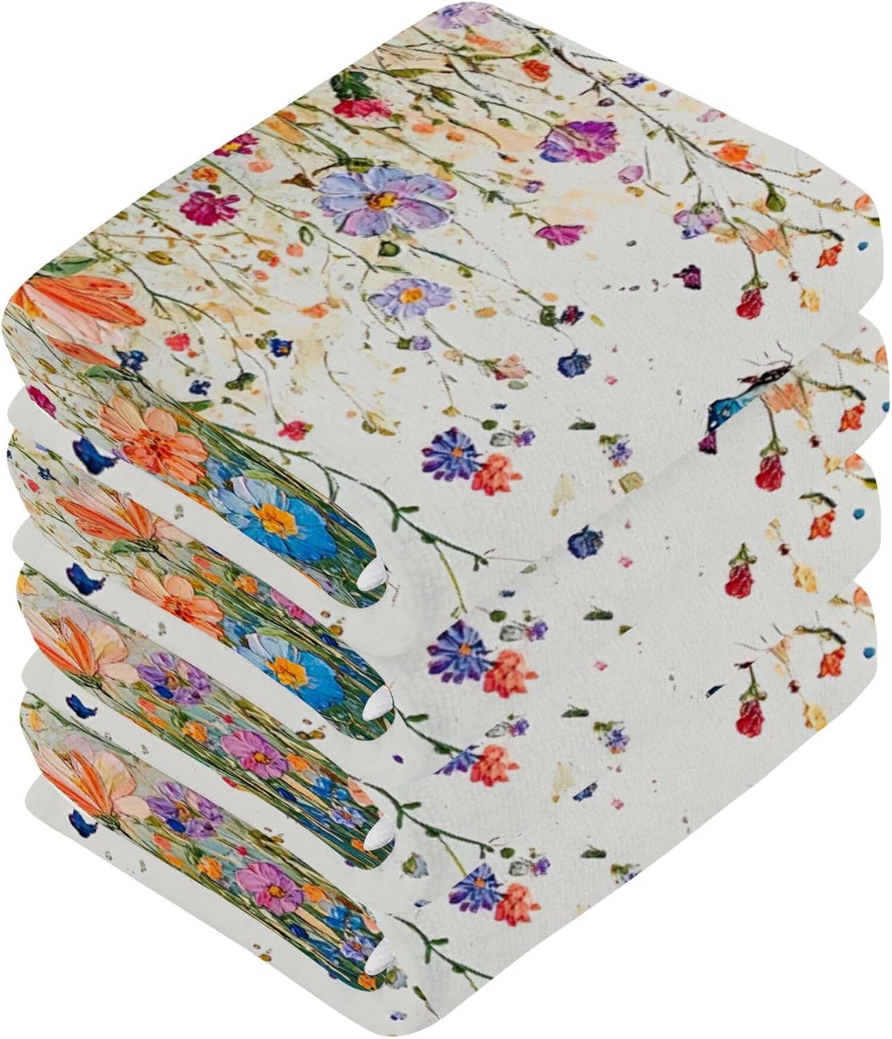 Stunning Xigua Vibrant Wildflowers Washcloth Set for Your Home or Travel