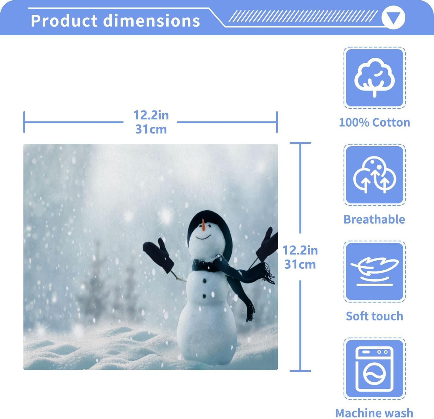 Christmas Snowman Washcloth Set