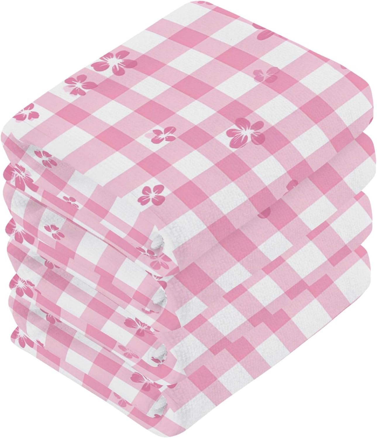 Elegant Flower-Printed Washcloth Set