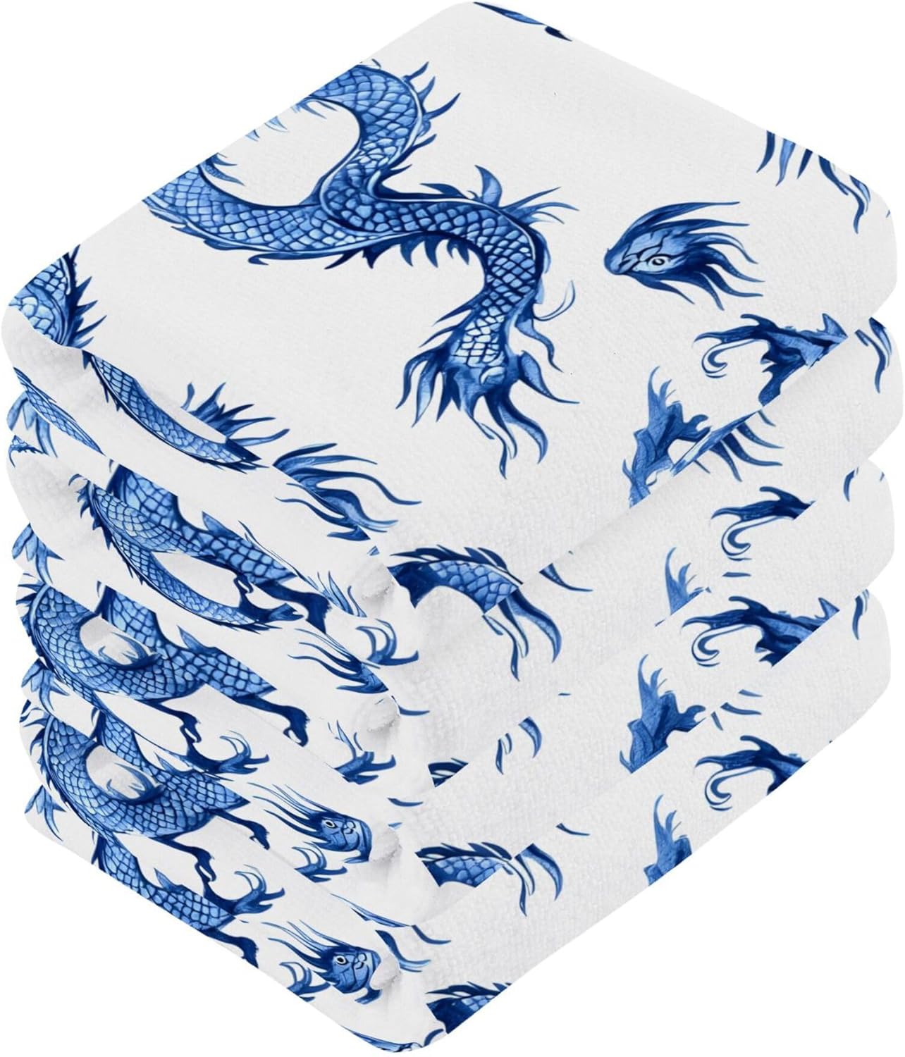 Xigua Blue Dragons Ultra Soft Washcloth Set